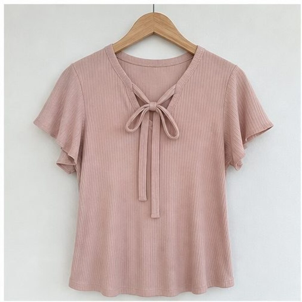 Blush Tie Neck Blouse